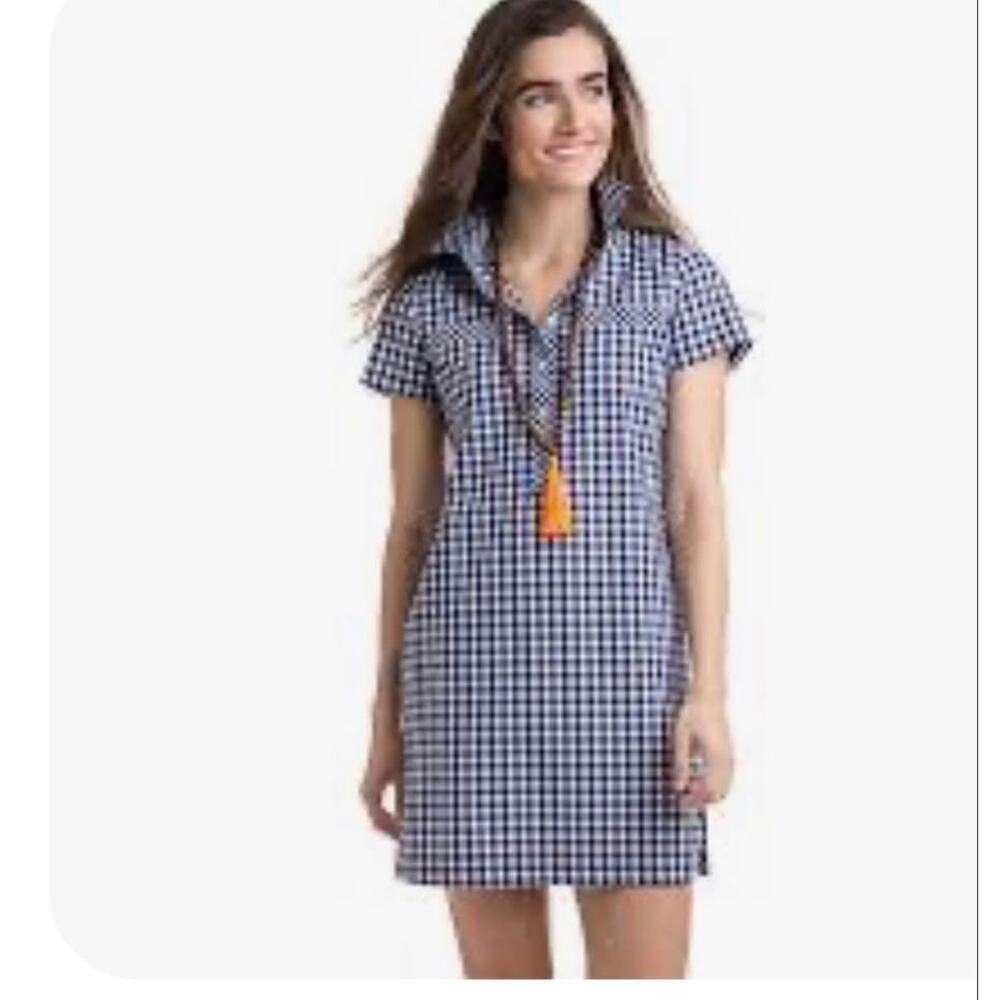 Sz 12 - Vineyard Vines Gingham Shirt Dress - Picture 3 of 9